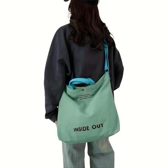 NWT - Large Capacity Vintage Letter Canvas Tote Bag (SKU #0489) - Picture 4 of 7